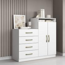 Cômoda Quarto 2 Portas Sapateira 120cm Elára Atacama/Branco A09 - D Rossi Cômoda Quarto 2 Portas Sapateira 120cm Elára Atacama/Branco A09 - D Rossi