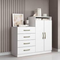 Cômoda Quarto 2 Portas Sapateira 120cm Elára Atacama-branco A09 - D'rossi Cômoda Quarto 2 Portas Sapateira 120cm Elára Atacama-branco A09 - D'rossi