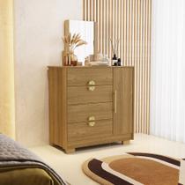 Cômoda Quarto 95cm com Espelho 1 Porta Kenia V01 - D'Rossi
