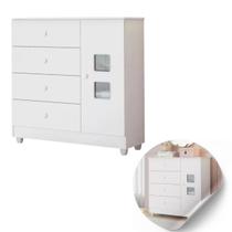 Cômoda Quarto Bebê Gavetas Mdf Resistente Unissex Moderna