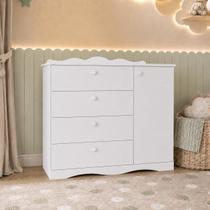 Cômoda Quarto Bebê Infantil 04 Gavetas 01 Porta 100 MDF Cômoda Quarto Bebê Infantil 04 Gavetas 01 Porta 100 MDF