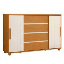 Cômoda Quarto Evidenza com 4 Gavetas e 2 Portas de Correr