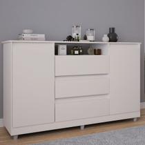 Cômoda Quarto Grande 3 Gavetas 2 Portas Branco Venus