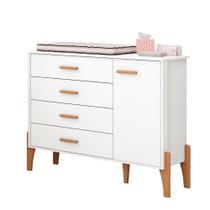 Comoda Quarto Infantil Iris com 4 Gavetas e 1 Porta