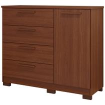 Cômoda Quarto Mavi 4 Gavetas Grandes 1 Porta com Pés 100% MDF PM Home Cômoda Quarto Mavi 4 Gavetas Grandes 1 Porta com Pés 100% MDF PM Home