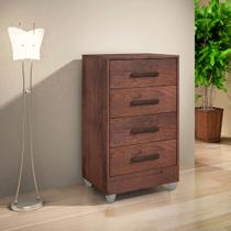 Cômoda Quarto Multiuso Compacta 4 Gavetas - Café