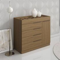 Cômoda Quarto Porta Jóias com Tampo Vidro 111cm Stefanie A09 - D'Rossi