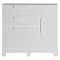 Cômoda Quero Quero 1 Porta 4 Gavetas Branco Valdemóveis Cômoda Quero Quero 1 Porta 4 Gavetas Branco Valdemóveis