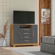 Cômoda Rack 2 Portas e 4 Gavetas Floripa