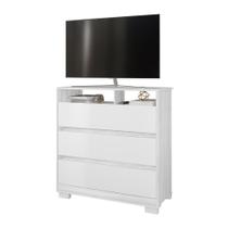 Cômoda Rack para Quarto 3 Gavetas Atlas Branco - Pallazio