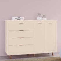 Cômoda Ravenna 100 MDF com 4 Gavetas 2 Portas e Kit de Pés Estilo Retrô