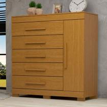 Cômoda Rayane 1 Porta 5 Gavetas 100% Mdf Cinamomo - Acp Móveis