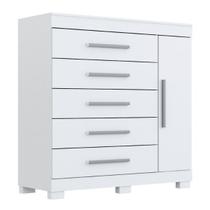 Cômoda Rayane 5gav C/Sapateira Branco ACP Móveis 100%MDF