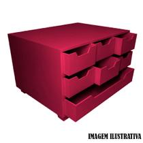Comoda Retangular Sulfite 7 Gavetas 33cm Mdf Madeira Pintado