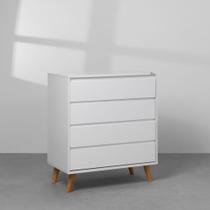 Cômoda Retrô 4 Gavetas - Branco