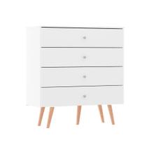 Cômoda Retrô 9020 4 Gavetas Branca - Soluzione Móveis