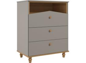Cômoda Retro Bebê Permobili Mimo Casinha 03 gavetas MDF