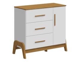 Cômoda Retrô Guti Moveis Peroba 03 gavetas 01 porta MDF