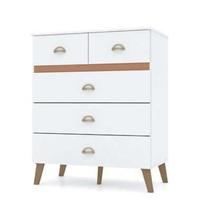 Comoda Retro Ibiza 3 Portas 2 Gavetas Branco/Camarim - VLR