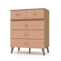 Comoda Retro Ibiza 3 Portas 2 Gavetas Nature/Camarim - VLR