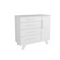 Cômoda Retro Moveis Peroba infantil 100% MDF 04 gavetas 01 porta lisa