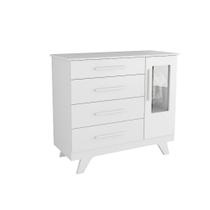 Cômoda Retro Moveis Peroba infantil 100% MDF 04 gavetas 01 porta