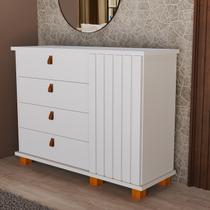 Cômoda Ripada Multiuso 4 Gavetas Branca Ideal para Organização de Roupas, Toalhas e Itens Pessoais Enxoval Branco Cômoda Ripada Multiuso 4 Gavetas Branca Ideal para Organização de Roupas, Toalhas e Itens Pessoais Enxoval Branco