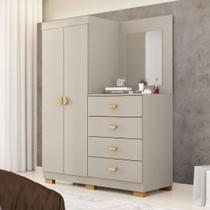 Cômoda Roupeiro 2 Portas 4 Gavetas Cristal Cômoda Roupeiro 2 Portas 4 Gavetas Cristal