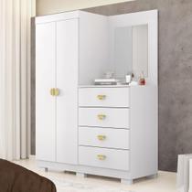 Cômoda Roupeiro 2 Portas 4 Gavetas Cristal