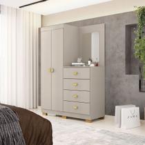 Cômoda Roupeiro Allure 4 Gavetas 1 Espelho 2 Portas com Prateleiras MDF Fendi G98 Gran Belo Cômoda Roupeiro Allure 4 Gavetas 1 Espelho 2 Portas com Prateleiras MDF Fendi G98 Gran Belo