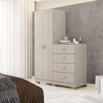 Cômoda Roupeiro Allure 4 Gavetas 2 Portas com Prateleiras Fendi G98 - Gran Belo Cômoda Roupeiro Allure 4 Gavetas 2 Portas com Prateleiras Fendi G98 - Gran Belo