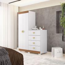 Cômoda Roupeiro Cris 2 Portas e 4 Gavetas Para Quarto Bebê Cômoda Roupeiro Cris 2 Portas e 4 Gavetas Para Quarto Bebê