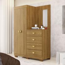 Cômoda Roupeiro Cristal c/ Espelho 4 Gavetas 2 Portas Nature - Vila Rica Cômoda Roupeiro Cristal c/ Espelho 4 Gavetas 2 Portas Nature - Vila Rica
