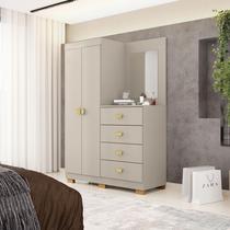 Cômoda Roupeiro Cristal com Espelho para Quarto - Fendi Vila Rica Cômoda Roupeiro Cristal com Espelho para Quarto - Fendi Vila Rica