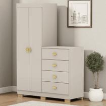 Cômoda Roupeiro Guarda-Roupas 2 Portas 4 Gavetas Cristal Fendi - MABE MAGAZINE Cômoda Roupeiro Guarda-Roupas 2 Portas 4 Gavetas Cristal Fendi - MABE MAGAZINE