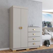 Cômoda Roupeiro Ingleses 2 Portas 4 Gavetas Fendi - Panorama Móveis