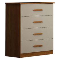 Cômoda Rubi 4 Gavetas Cinamomo Off White- Leifer Móveis
