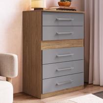 Cômoda Safira 5 Gavetas Freijo/Cinza - Irm Móveis