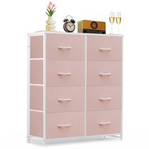 Cômoda SageNest com 8 Gavetas em Tecido Rosa 80x32x92 cm Cômoda SageNest com 8 Gavetas em Tecido Rosa 80x32x92 cm