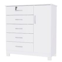 Cômoda San Marino Verona 1 Porta 5 Gavetas Com Chave 99x92x42cm