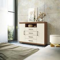 Cômoda Santos Andirá Master 4 Gavetas 2 Portas com Rodízio Cômoda Santos Andirá Master 4 Gavetas 2 Portas com Rodízio