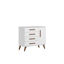Cômoda Sap. 1Pt/4Gav Q Encanto Retrô Branco 3825 - Qmovi