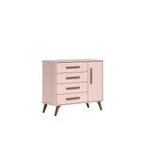 Cômoda Sap. 1Pt/4Gav Q Encanto Retrô Rosa 3825 - Qmovi