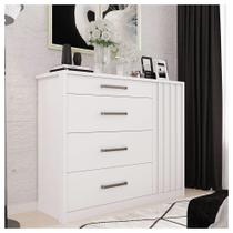 Cômoda Sapateira 1 Porta 4 Gavetas Branco Palacius Caemmun Cômoda Sapateira 1 Porta 4 Gavetas Branco Palacius Caemmun