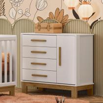 Cômoda Sapateira 1 Porta 4 Gavetas Encanto Slim Branco Acetinado Cômoda Sapateira 1 Porta 4 Gavetas Encanto Slim Branco Acetinado