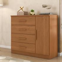 Cômoda Sapateira 1 Porta 4 Gavetas Genova Plus Cinamomo
