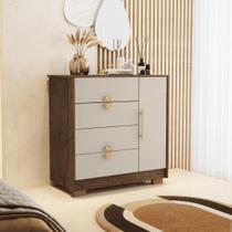 Cômoda Sapateira 1 Porta 4 Gavetas Ilha Bela Imbuia/Fendi - MABE MAGAZINE