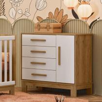 Cômoda Sapateira 1 Porta 4 Gavetas Luar Freijo Toq-branco Acetinado Cômoda Sapateira 1 Porta 4 Gavetas Luar Freijo Toq-branco Acetinado