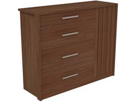 Cômoda Sapateira 1 Porta 4 Gavetas Marrom Palacius Caemmun