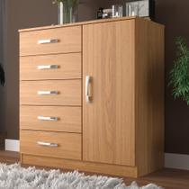 Cômoda Sapateira 1 Porta 5 Gavetas Zurique Cinamomo